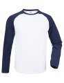 Heren Baseball T-shirt SF271 White-Oxford Navy